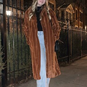 Princess Polly Brown Fur Coat